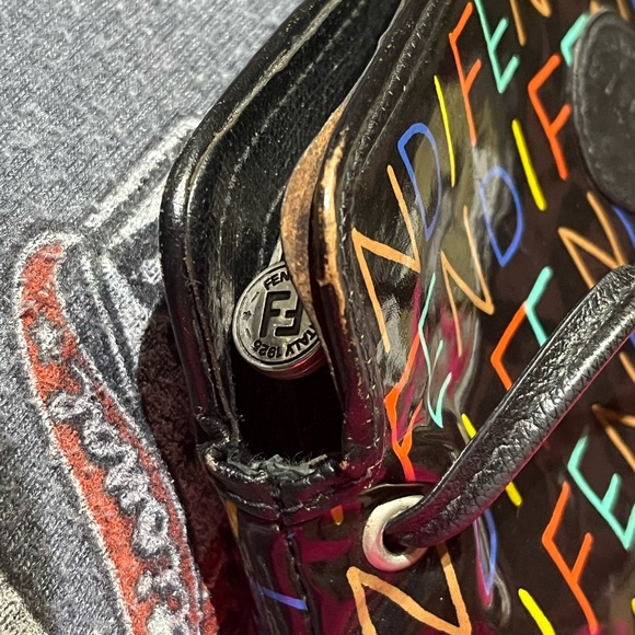 VINTAGE! Fendi multi color logo crossbody bag. Collectors item! - Picture 4 of 8